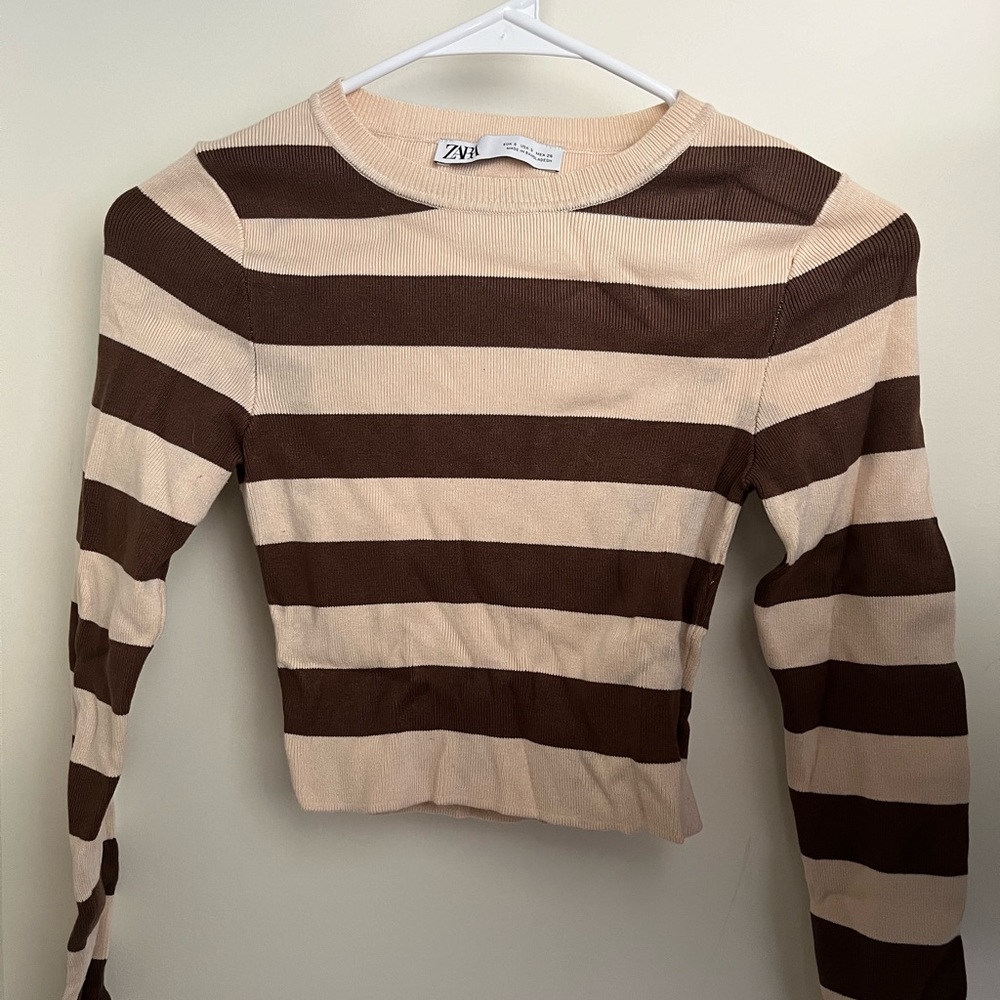 Zara Cropped Long Sleeve Shirt